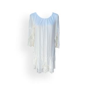 GIANNI BINI White Linen Mini Dress Size XS